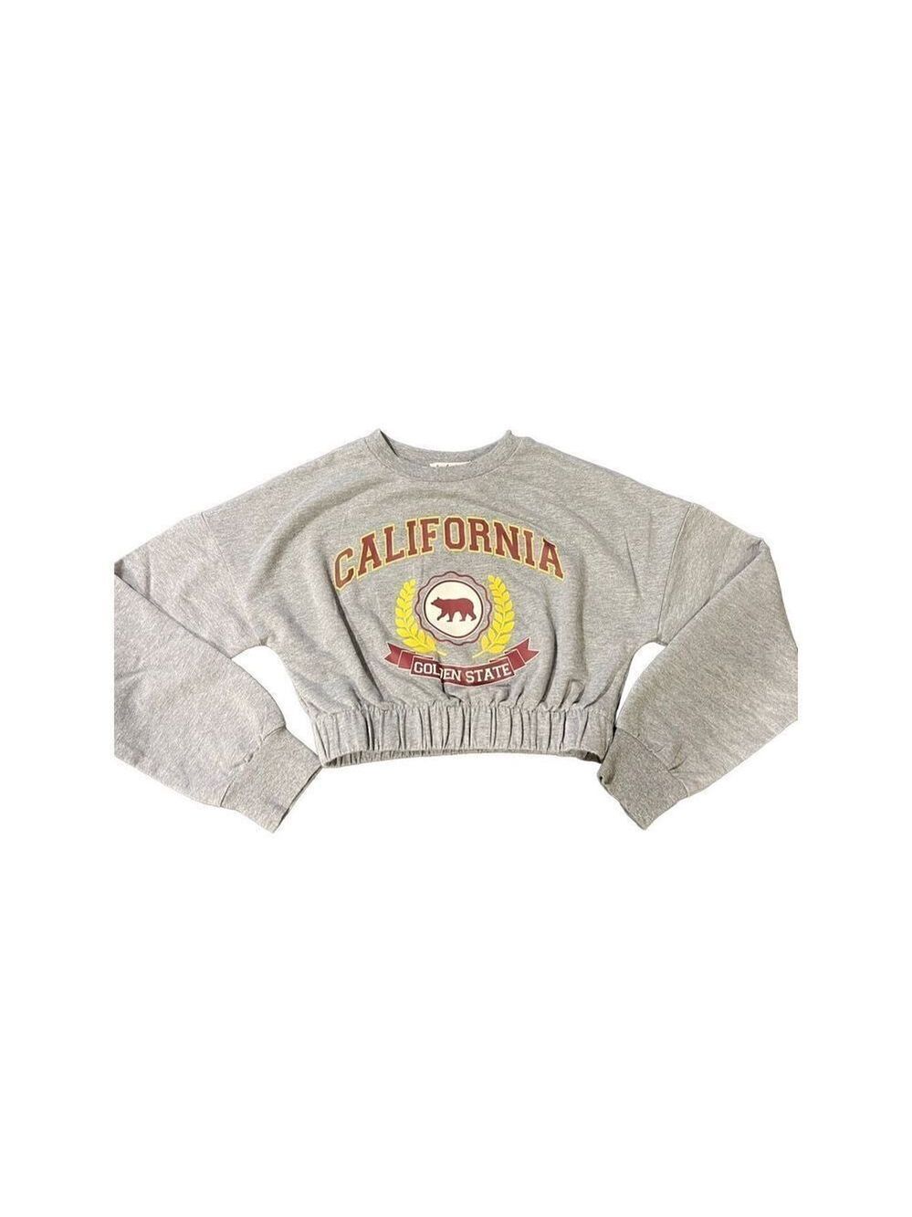 Derek Heart California Golden State cropped lightweight sweatshirt size Small